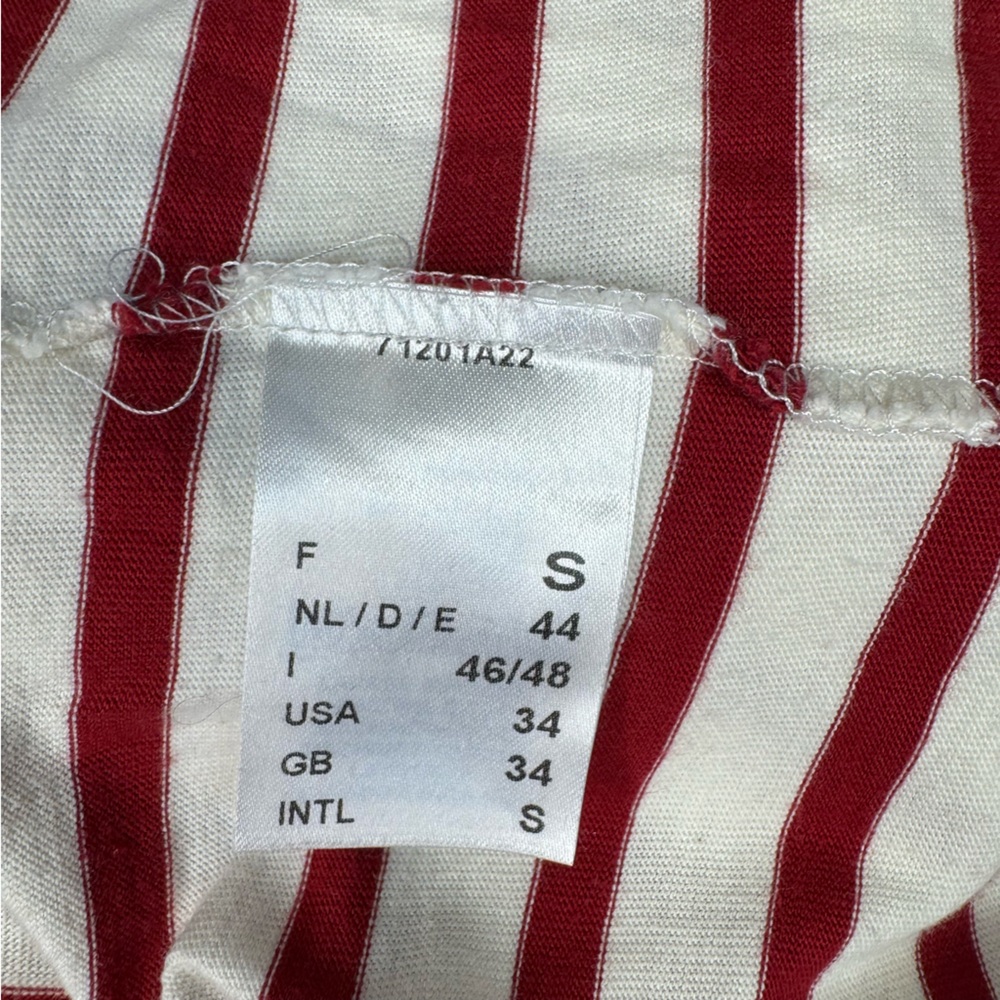 Saint James Red and White Striped Long Sleeve Tee - Picture 7 of 11